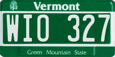 VT license plate WIO327