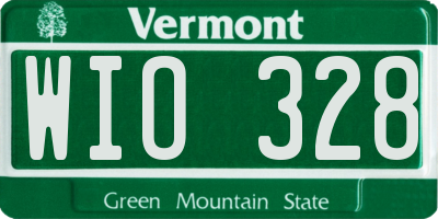 VT license plate WIO328