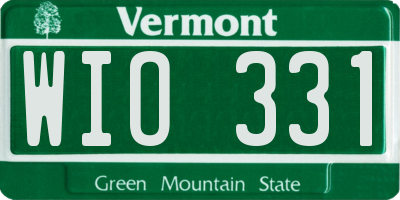 VT license plate WIO331