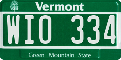 VT license plate WIO334
