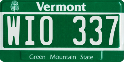 VT license plate WIO337
