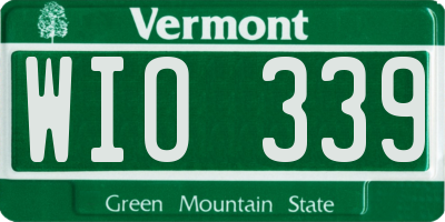 VT license plate WIO339