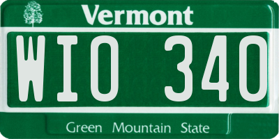 VT license plate WIO340