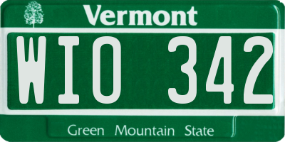 VT license plate WIO342