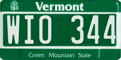 VT license plate WIO344