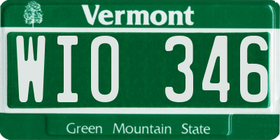 VT license plate WIO346