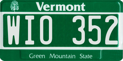 VT license plate WIO352