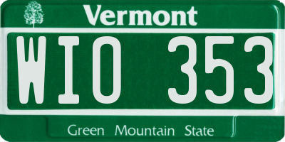 VT license plate WIO353