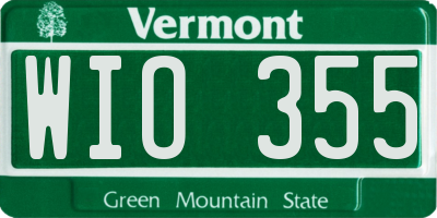 VT license plate WIO355