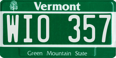 VT license plate WIO357