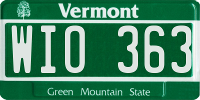 VT license plate WIO363