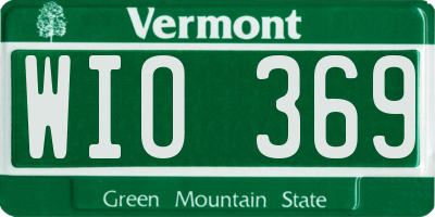 VT license plate WIO369