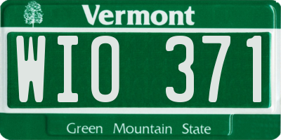 VT license plate WIO371