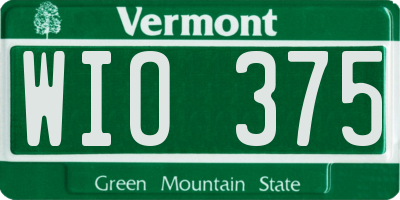 VT license plate WIO375