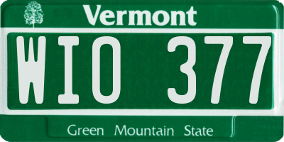 VT license plate WIO377