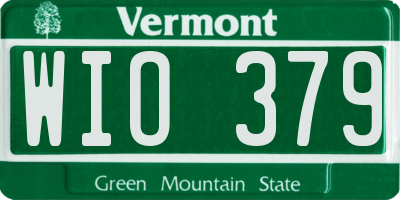 VT license plate WIO379