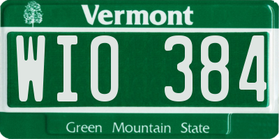 VT license plate WIO384