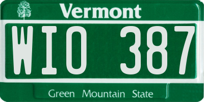VT license plate WIO387