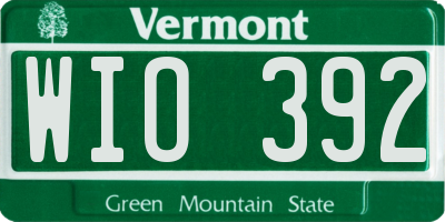 VT license plate WIO392