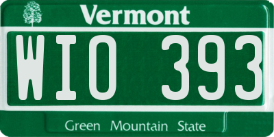 VT license plate WIO393