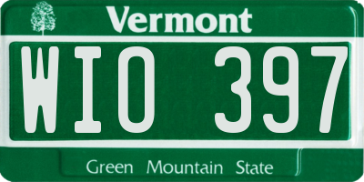 VT license plate WIO397