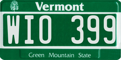 VT license plate WIO399