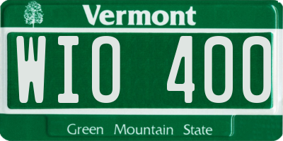 VT license plate WIO400