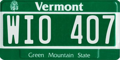 VT license plate WIO407