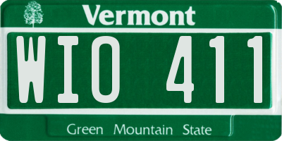 VT license plate WIO411