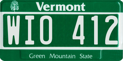VT license plate WIO412