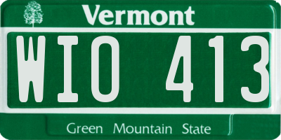VT license plate WIO413