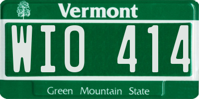 VT license plate WIO414
