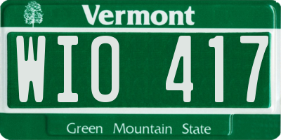 VT license plate WIO417