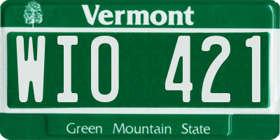 VT license plate WIO421