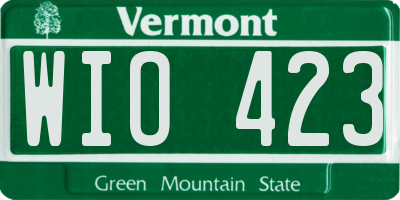 VT license plate WIO423