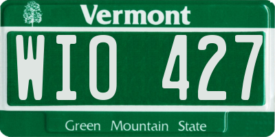 VT license plate WIO427