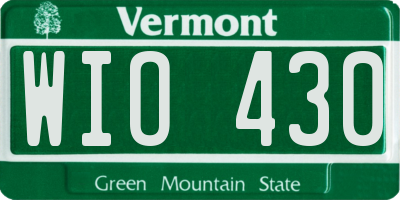VT license plate WIO430