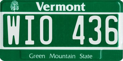 VT license plate WIO436