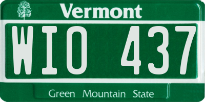 VT license plate WIO437