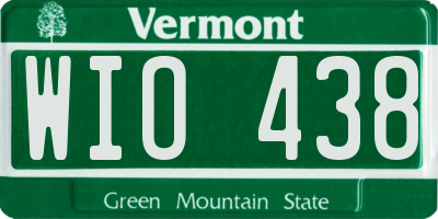VT license plate WIO438