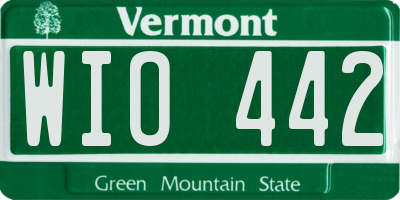 VT license plate WIO442