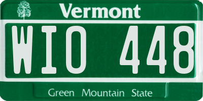 VT license plate WIO448