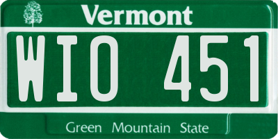 VT license plate WIO451