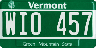 VT license plate WIO457