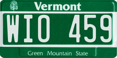 VT license plate WIO459