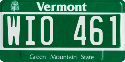 VT license plate WIO461