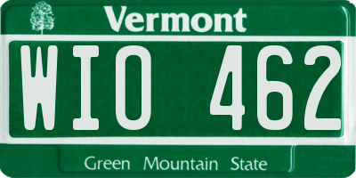 VT license plate WIO462