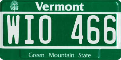 VT license plate WIO466