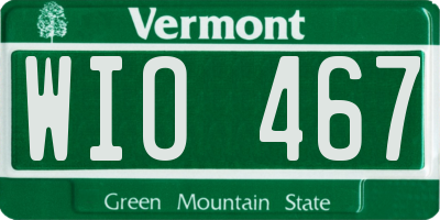 VT license plate WIO467