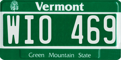 VT license plate WIO469